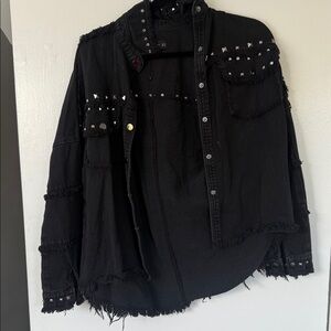 Studded Black Denim Jacket